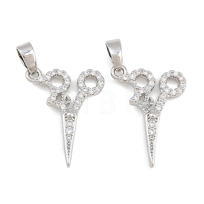 Brass Micro Pave Clear Cubic Zirconia Pendants CU-CBA9AB3-19P-1