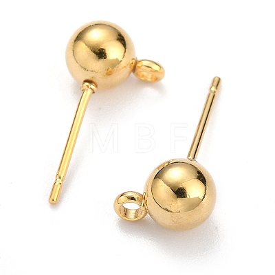 304 Stainless Steel Ball Post Stud Earring Findings STAS-Z035-01G-F-1