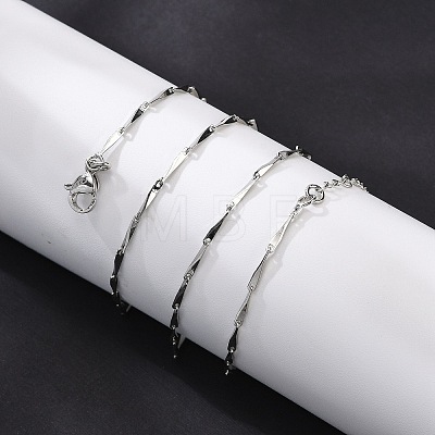 Brassl Twisted Bar Link Chain Necklaces for Men Women NJEW-G160-15P-1