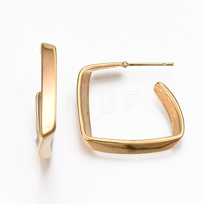 Brass Half Hoop Earrings KK-R117-020-NF-1