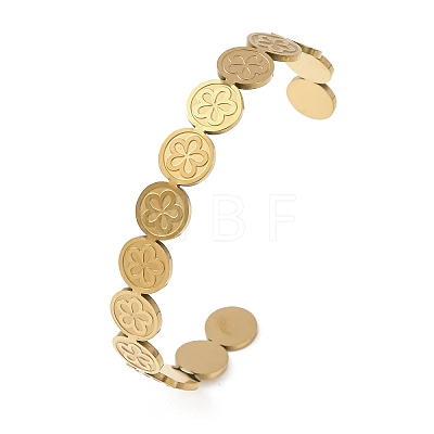 201 Stainless Steel Cuff Bangles for Women BJEW-T024-01C-G-1