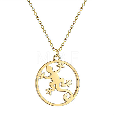 304 Stainless Steel Laser Cut Pendant Necklaces FS-WGA4904-03-1