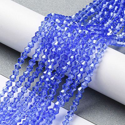 Transparent Electroplate Glass Beads Strands EGLA-A039-T2mm-A07-1