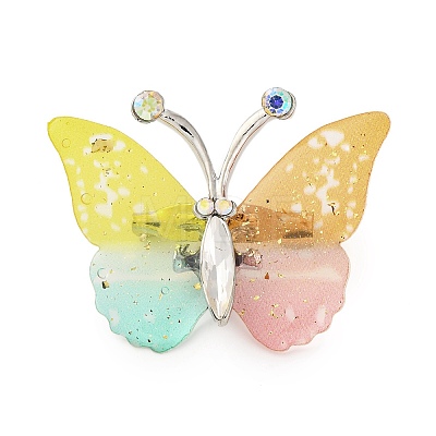 Butterfly Transparent Resin Brooch JEWB-M047-01A-1