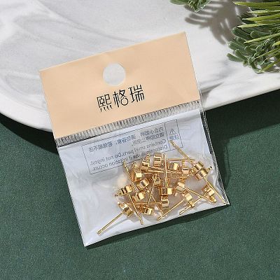 SHEGRACE Brass Stud Earring Findings XGR0105G-151G-1