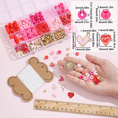 SUNNYCLUE DIY Valentine's Day Bracelet Making Kit DIY-SC0023-41-1