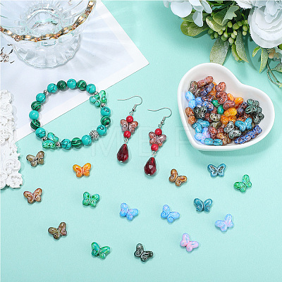 50Pcs Picasso Baking Paint Glass Seed Beads GLAA-PA0001-15-1
