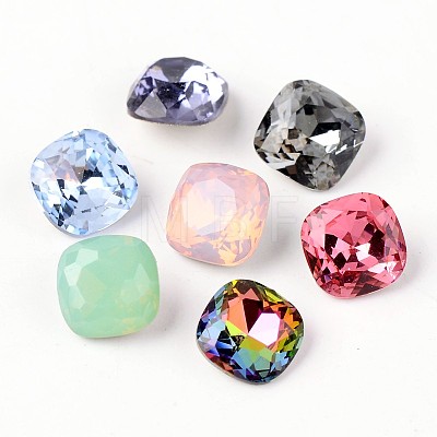 Faceted Square K9 Glass Pointed Back Rhinestone Cabochons RGLA-E007-8mm-M-1