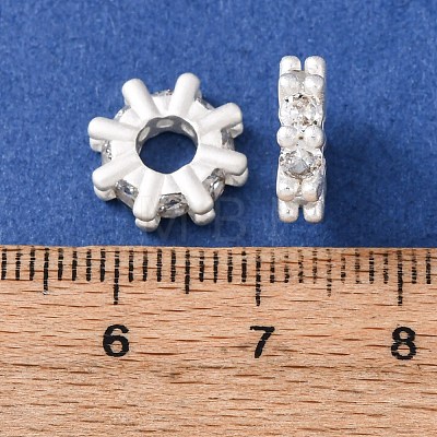 Brass Micro Pave Cubic Zirconia European Beads KK-C157-09B-S-1