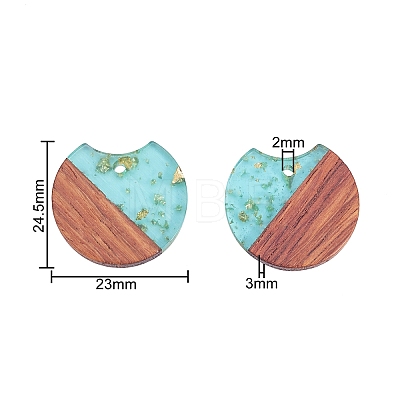 Transparent Resin & Walnut Wood Pendants RESI-CJ0001-86-1