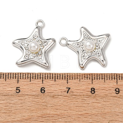 Alloy & ABS Imitation Pearl & Rhinestone Pendants FIND-K030-18C-P-1