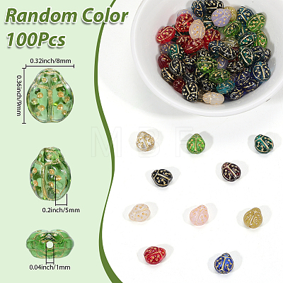 100Pcs Glass Beads LAMP-SC0001-92-1