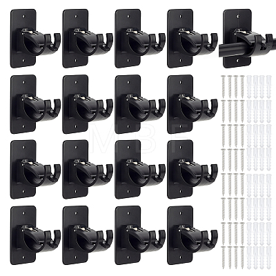 16Pcs Self-adhesive ABS Curtain Rod Hook Hangers FIND-WA0001-28-1