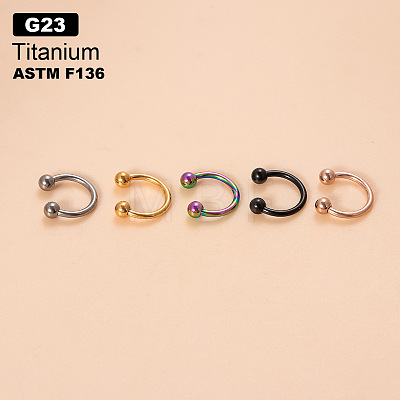 G23 Titanium Circular/Horseshoe Barbell Nose Rings WGFD71D-07-1