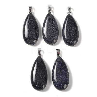 Synthetic Blue Goldstone Pendants GG-CBACB71-02P-14-1