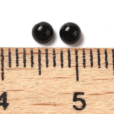 Natural Black Agate(Dyed & Heated) Cabochons G-P521-01A-1