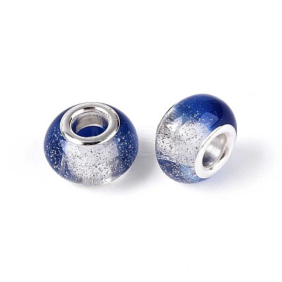 Transparent Resin Rondelle European Beads RESI-N044-02C-1