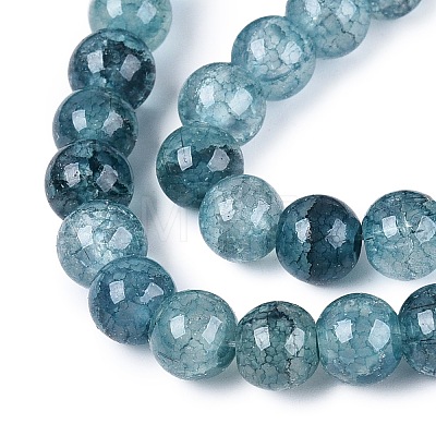 Baking Paint Crackle Glass Beads Strands GLAA-Q106-03A-19-1