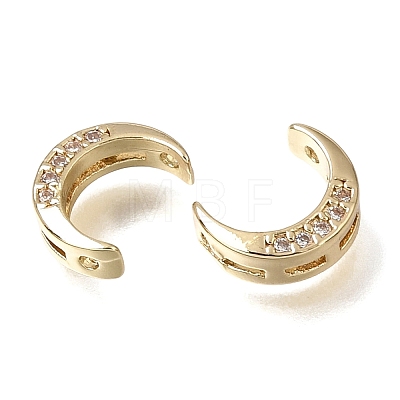 Brass Micro Pave Clear Cubic Zirconia Beads CU-CBAC809-01G-1
