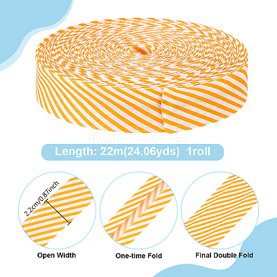 Polyester Stripe Pattern Ribbon OCOR-WH0078-541A-1