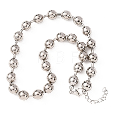 Brass Ball Chain Necklaces for Men Women NJEW-H089-01P-1