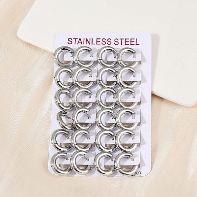 202 Stainless Steel Polishing Hoop Earrings EJEW-M106-02P-01-1