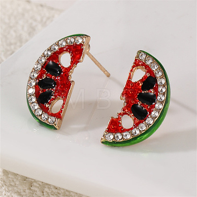 Alloy Enamel Stud Earrings WG4680E-02-1