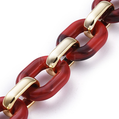 Handmade Acrylic Cable Chains AJEW-JB00658-04-1