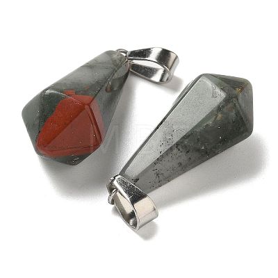 Natural African Bloodstone Pointed Pendants G-B127-15P-05-1