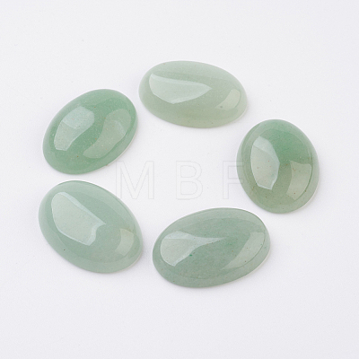 Natural Green Aventurine Flat Back Cabochons G-G741-25x35mm-14-1