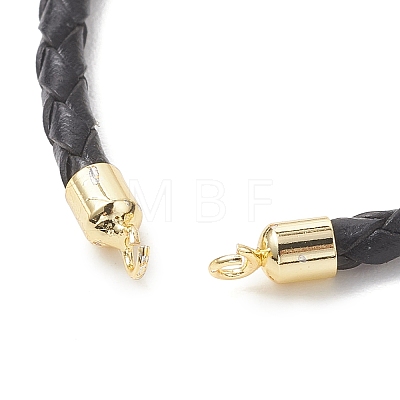 3MM Round Braided Leather Bracelet Making AJEW-JB01542-01-1