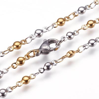 304 Stainless Steel Chain Necklaces STAS-P164-12GP-1