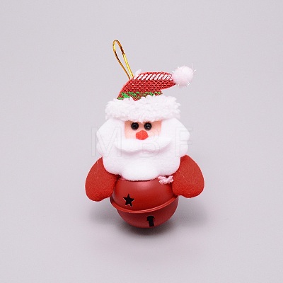 Christmas Theme Santa Claus Cloth Pendant Decorations HJEW-SZC0004-09-1