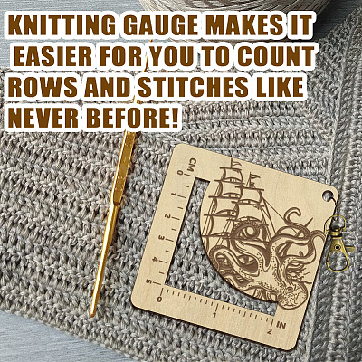 Wooden Square Frame Crochet Ruler DIY-WH0536-004-1