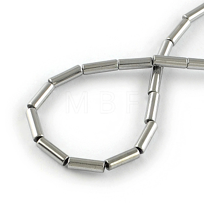 Tube Electroplated Non-magnetic Synthetic Hematite Beads Strands G-R259-38H-1