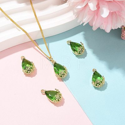Transparent Glass Pendants GLAA-FZ0001-02G-1
