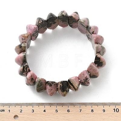 Bicone Natural Rhodonite Beads Stretch Bracelets for Women Men BJEW-C097-05B-1