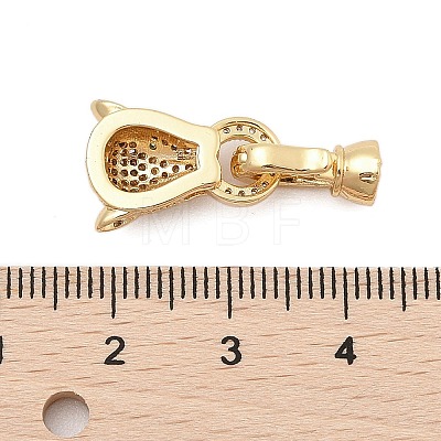 Brass Micro Pave Cubic Zirconia Fold Over Clasps KK-C075-05G-1