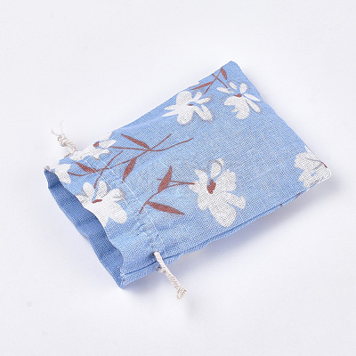 Polycotton(Polyester Cotton) Packing Pouches Drawstring Bags ABAG-T007-02O-1