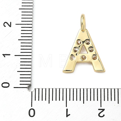 Brass Micro Pave Clear Cubic Zirconia Pendants KK-I476-01G-1