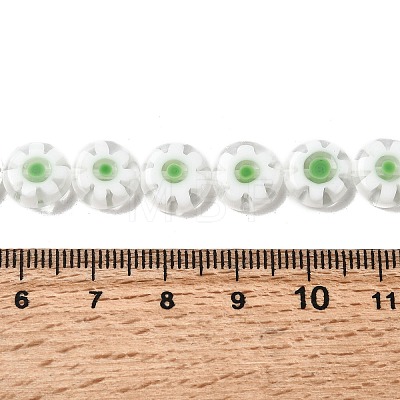 Handmade Millefiori Glass Flat Round Bead Strands LK-P011-23-1