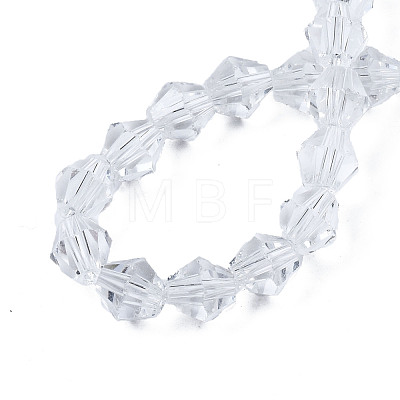 Transparent Faceted Glass Beads Strands GLAA-TAC0010-01A-01-1