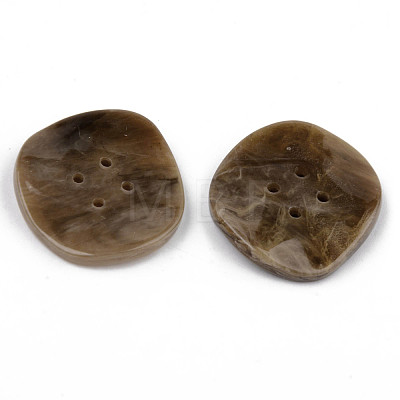 4-Hole Cellulose Acetate(Resin) Buttons BUTT-S026-017A-01-1