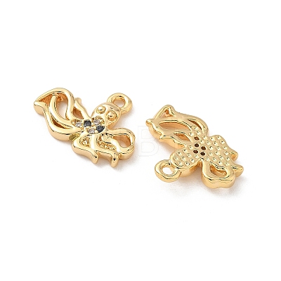 Brass Micro Pave Cubic Zirconia Charms X1-KK-C099-01F-G-1