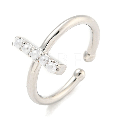 Rack Plating Brass Open Cuff Rings for Women RJEW-F162-01P-I-1