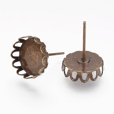 Brass Ear Studs KK-N011-AB-1