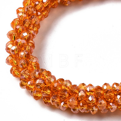 Faceted Transparent Glass Beads Stretch Bracelets BJEW-S144-002B-02-1