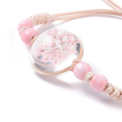 Handmade Dry Pressed Flower Link Bracelet for Girl Women BJEW-C004-01H-1