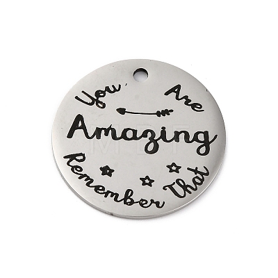 Anti-Tarnish 201 Stainless Steel Pendants STAS-R002-01P-24-1