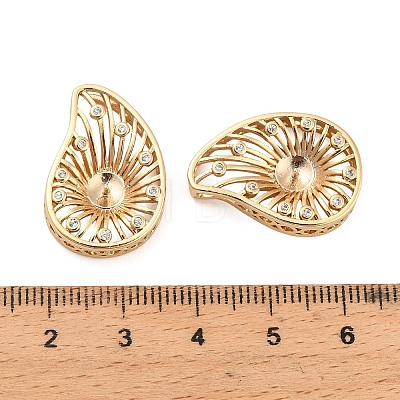 Brass Micro Pave Cubic Zirconia Teardrop Peg Bails KK-NH0009-07G-1